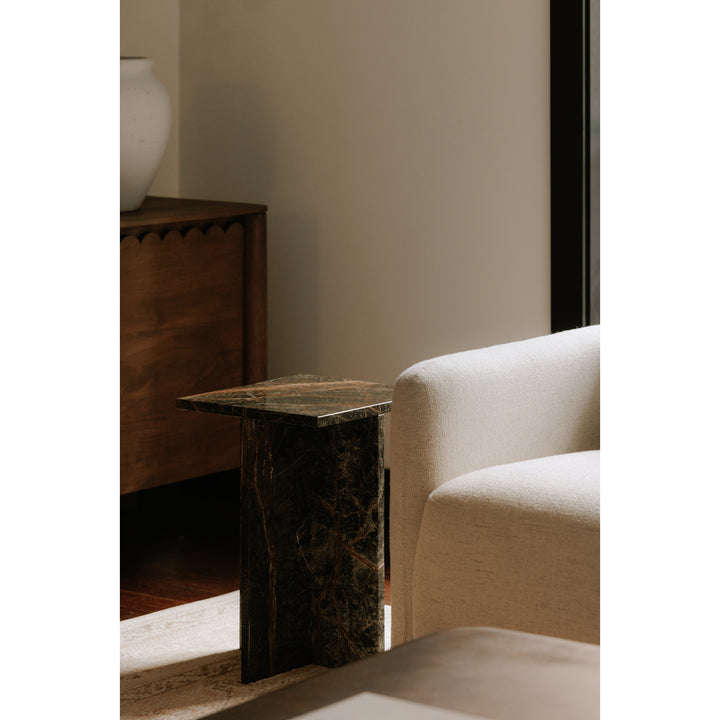 Nature's Canvas Accent Table in Exotic Rainforest Marble