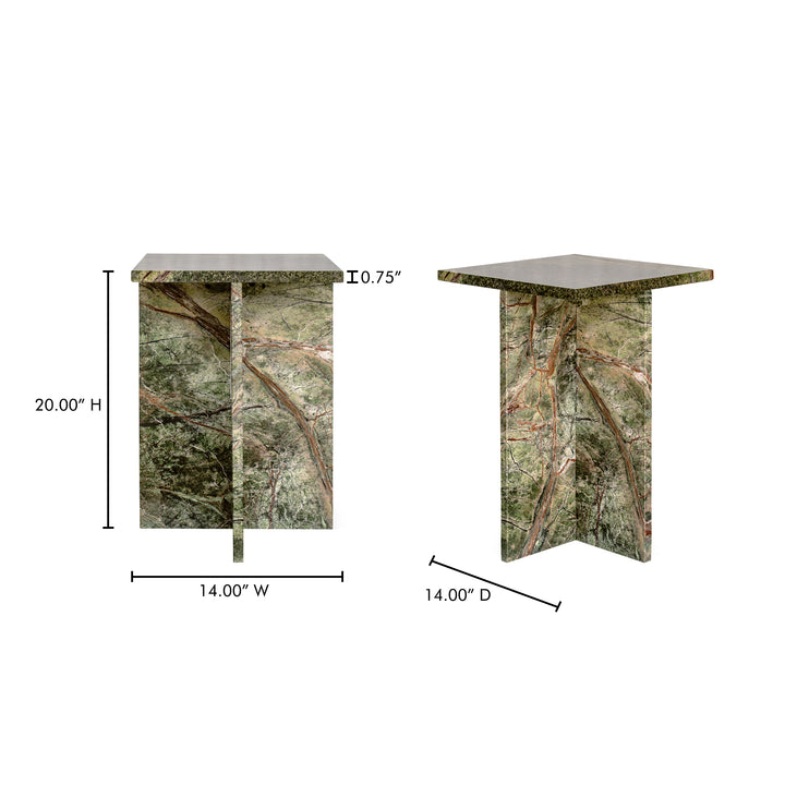 Nature's Canvas Accent Table in Exotic Rainforest Marble