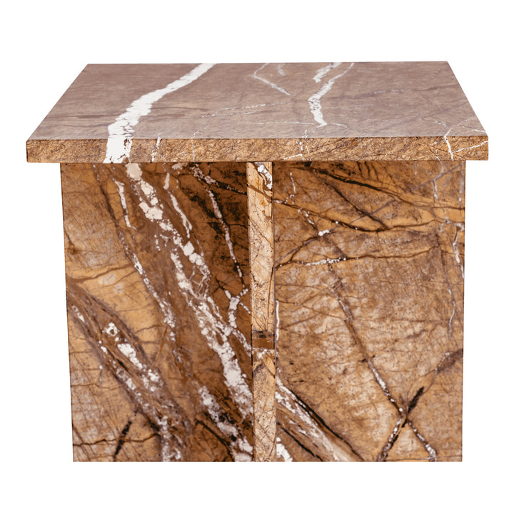 Nature's Canvas Accent Table in Exotic Rainforest Marble