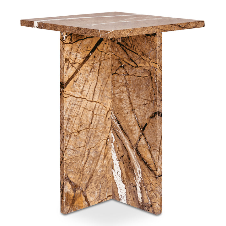 Nature's Canvas Accent Table in Exotic Rainforest Marble