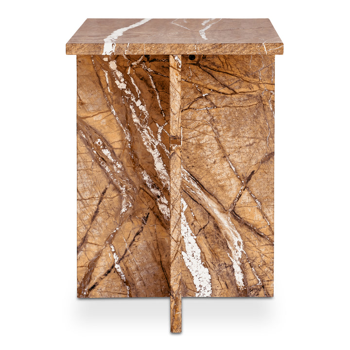 Nature's Canvas Accent Table in Exotic Rainforest Marble