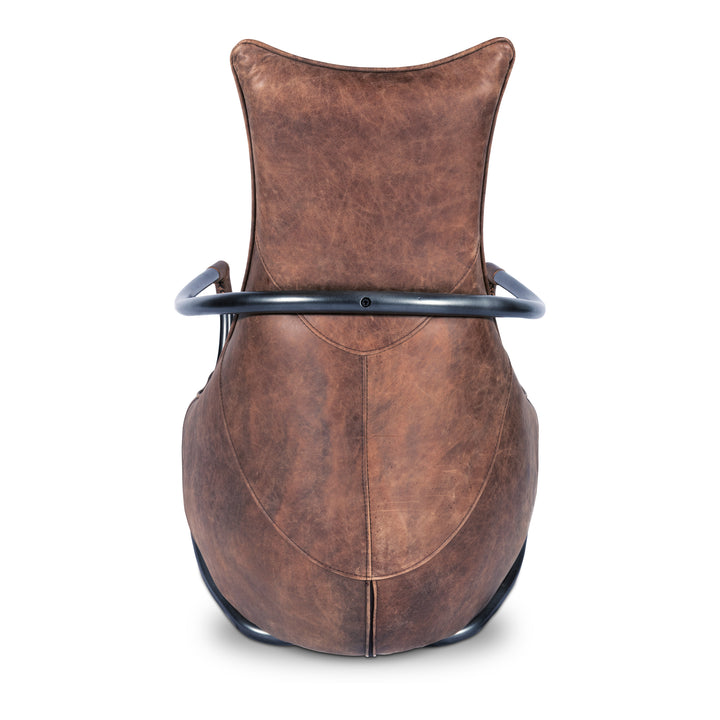 Vintage-Industrial Distressed Leather Club Chair