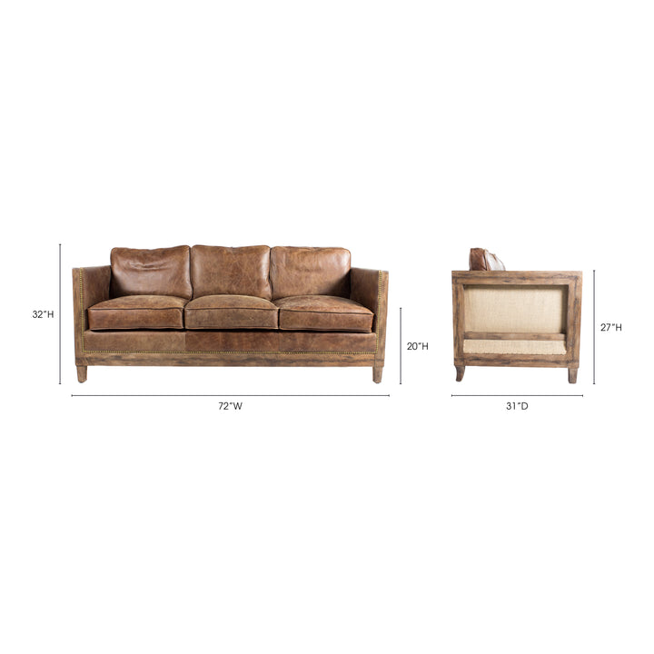 Charming Grain Leather Bungalow Sofa