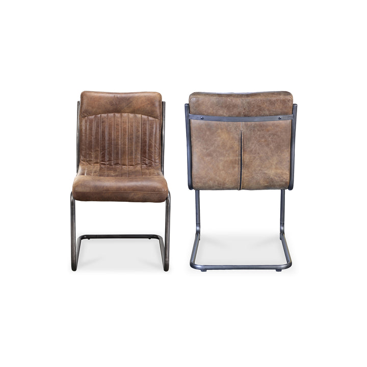 Bold Iron & Distressed Leather Dining Duo
