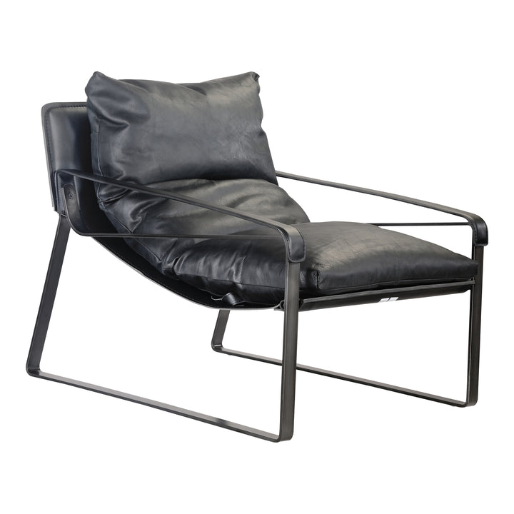Luxury Sculpted Leather Lounge Chair