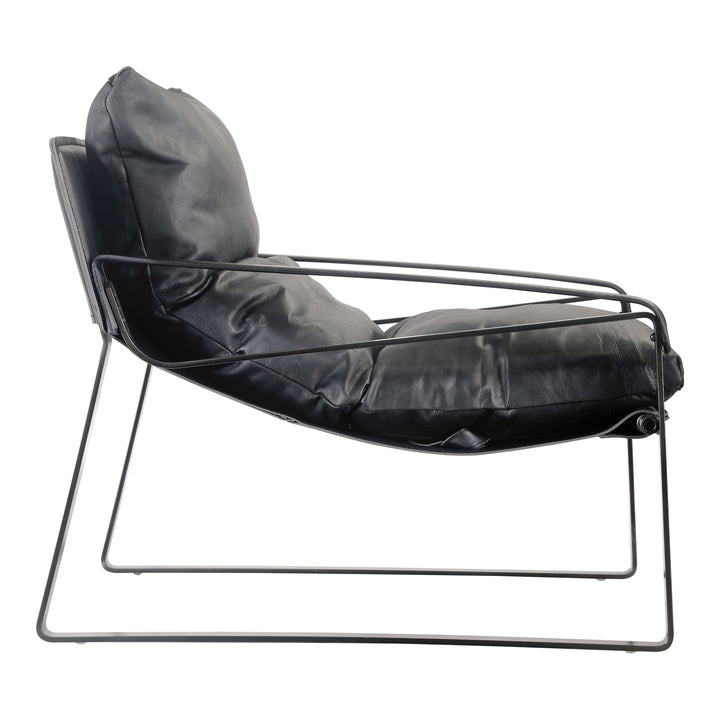 Luxury Sculpted Leather Lounge Chair