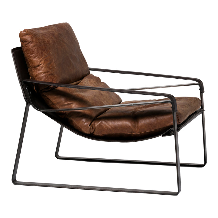 Luxury Sculpted Leather Lounge Chair