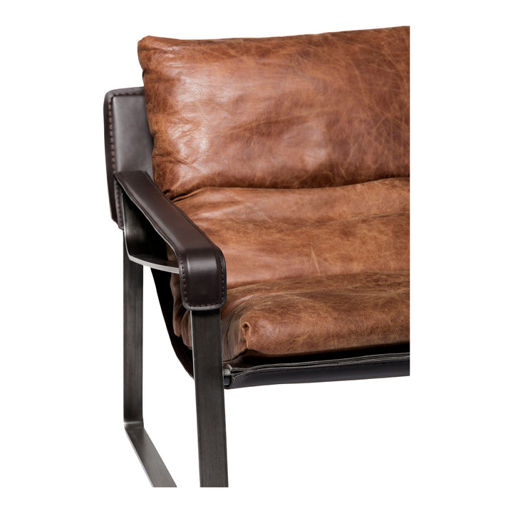 Luxury Sculpted Leather Lounge Chair