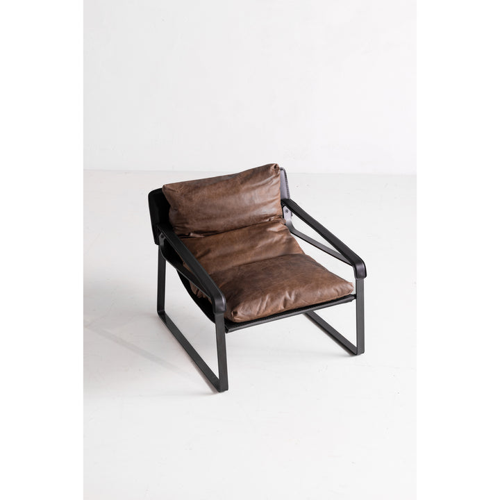 Luxury Sculpted Leather Lounge Chair