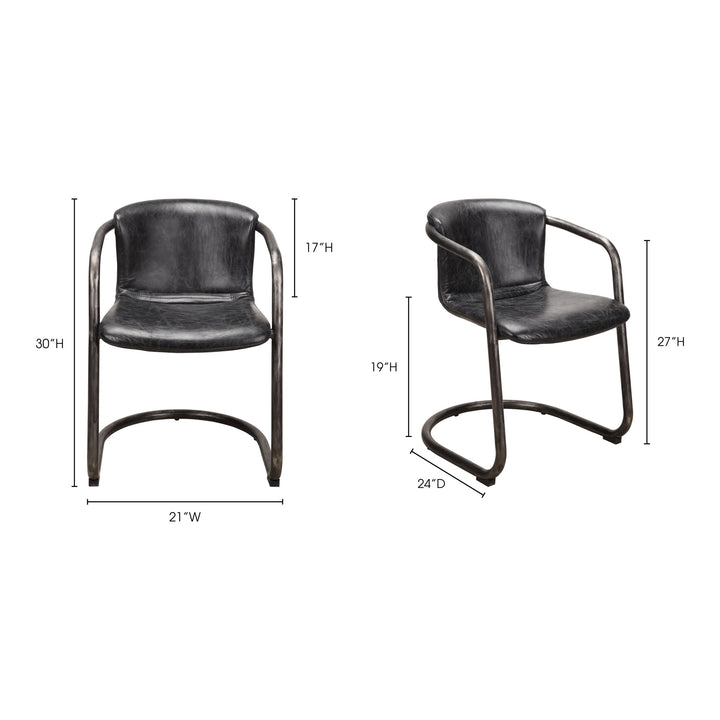 Urban Elegance Dining Chairs - Duo of Onyx Black