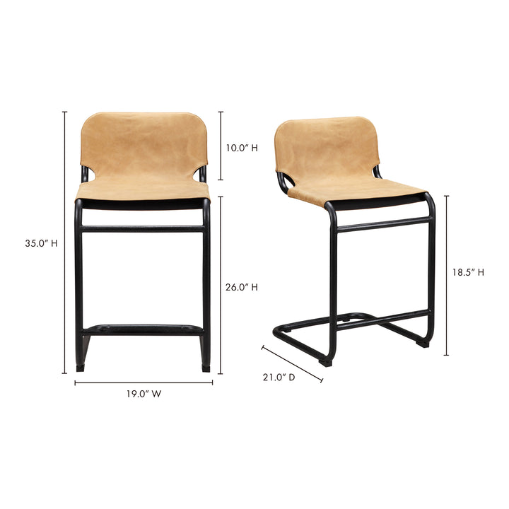 Vintage-Inspired Leather Bar Stools - Pair