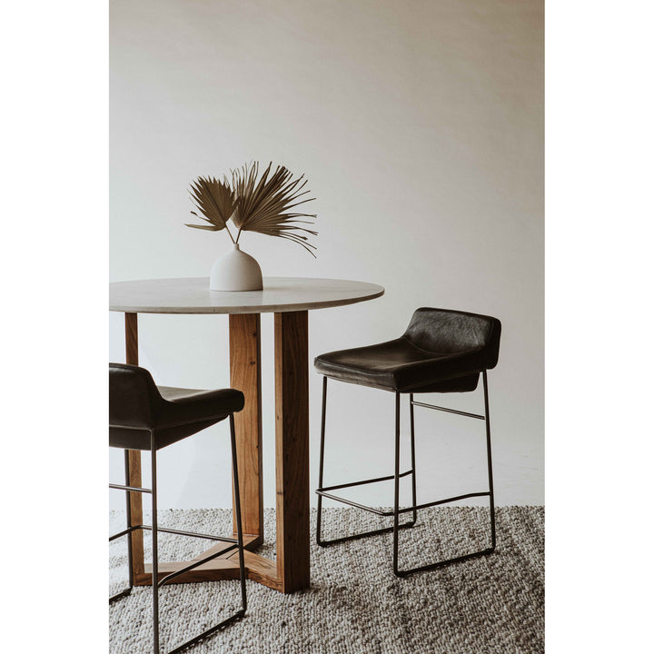 Modern Minimalist Dual Counter Stools - Luxe Leather Seating