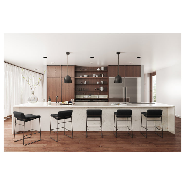 Modern Minimalist Dual Counter Stools - Luxe Leather Seating
