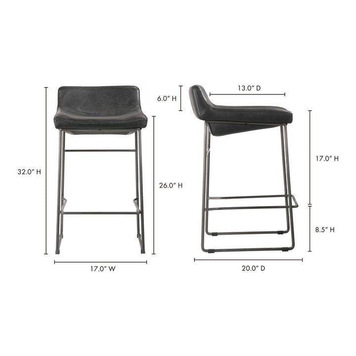 Modern Minimalist Dual Counter Stools - Luxe Leather Seating