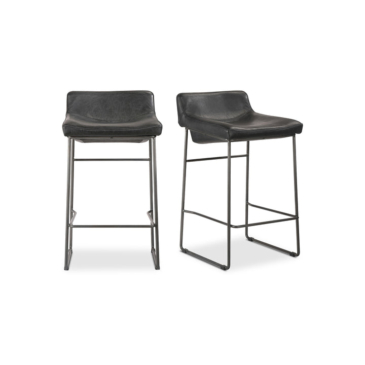 Modern Minimalist Dual Counter Stools - Luxe Leather Seating