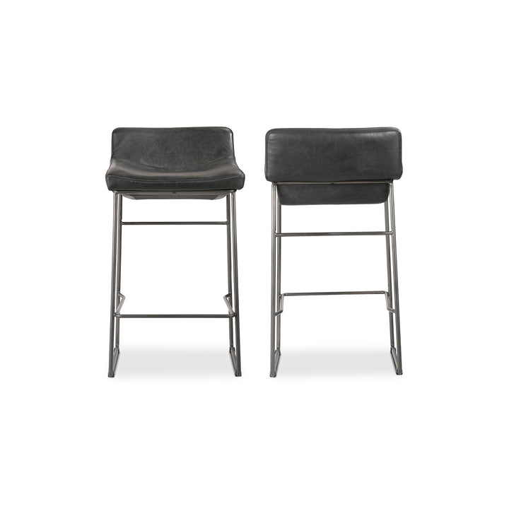 Modern Minimalist Dual Counter Stools - Luxe Leather Seating