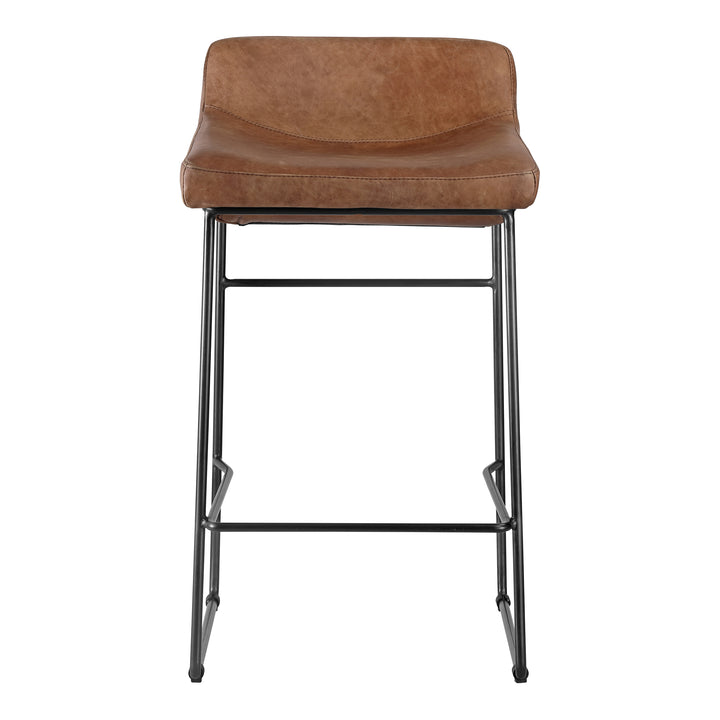 Modern Minimalist Dual Counter Stools - Luxe Leather Seating