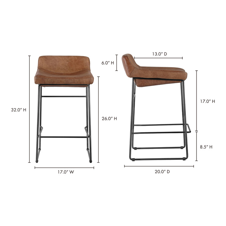 Modern Minimalist Dual Counter Stools - Luxe Leather Seating