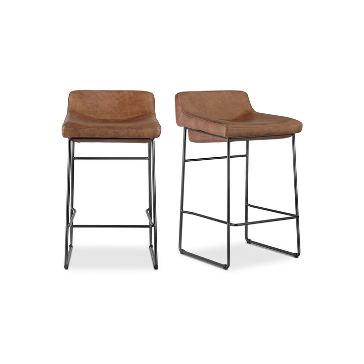 Modern Minimalist Dual Counter Stools - Luxe Leather Seating