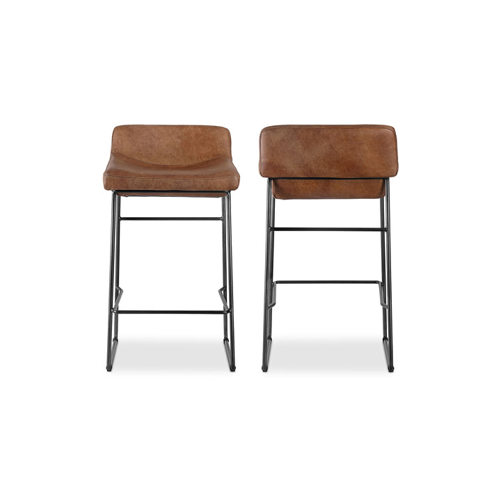Modern Minimalist Dual Counter Stools - Luxe Leather Seating