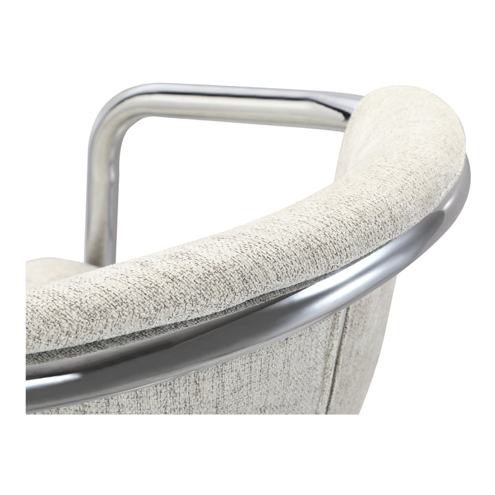 Urbane Retro Dining Duo: Sleek Chrome & Plush Fabric Seating