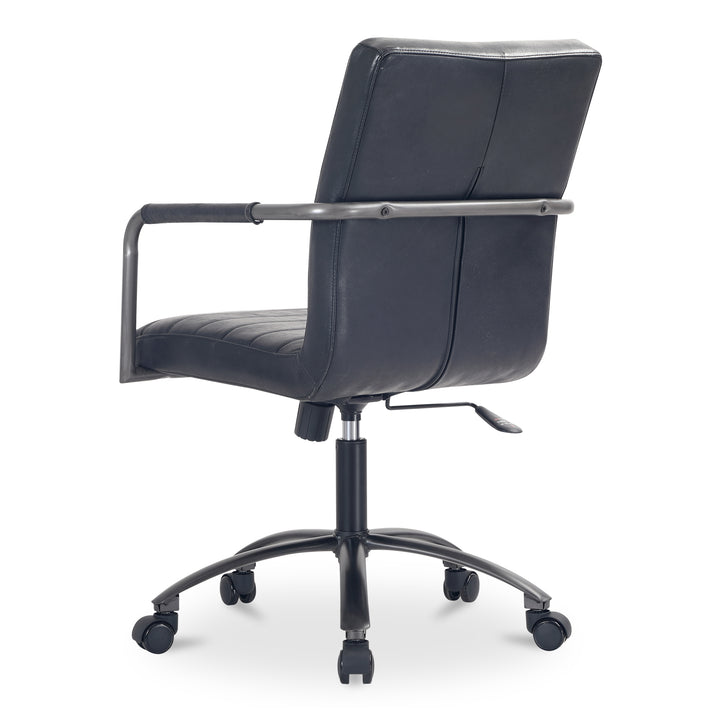 Sleek Leather-Wrapped Work Chair: Modern Comfort for Your Space