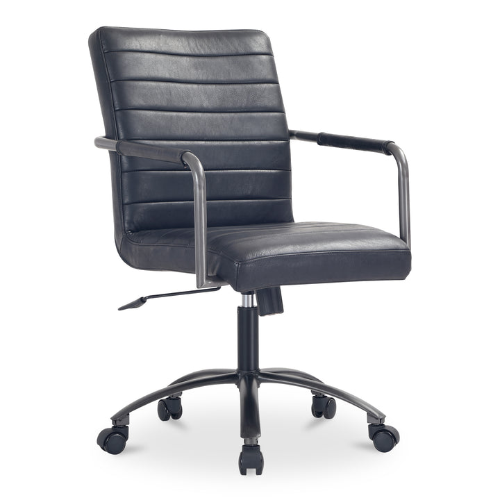 Sleek Leather-Wrapped Work Chair: Modern Comfort for Your Space