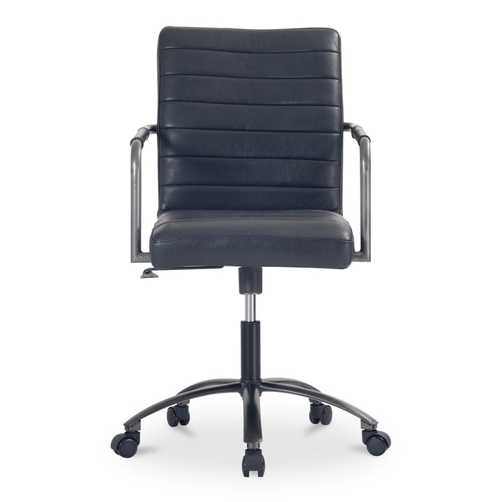 Sleek Leather-Wrapped Work Chair: Modern Comfort for Your Space