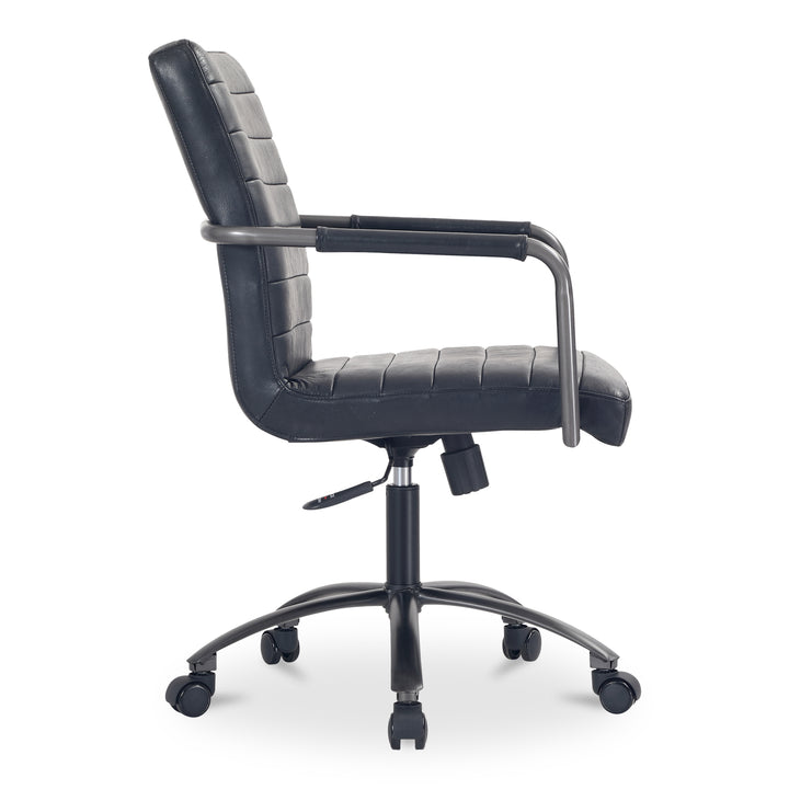 Sleek Leather-Wrapped Work Chair: Modern Comfort for Your Space
