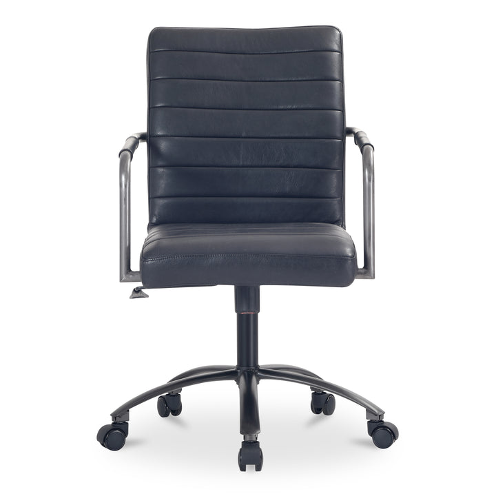 Sleek Leather-Wrapped Work Chair: Modern Comfort for Your Space