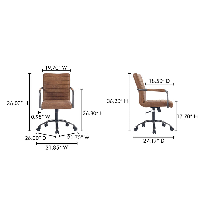 Sleek Leather-Wrapped Work Chair: Modern Comfort for Your Space