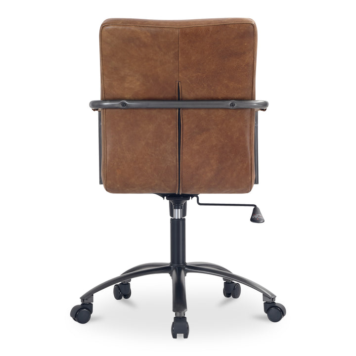 Sleek Leather-Wrapped Work Chair: Modern Comfort for Your Space