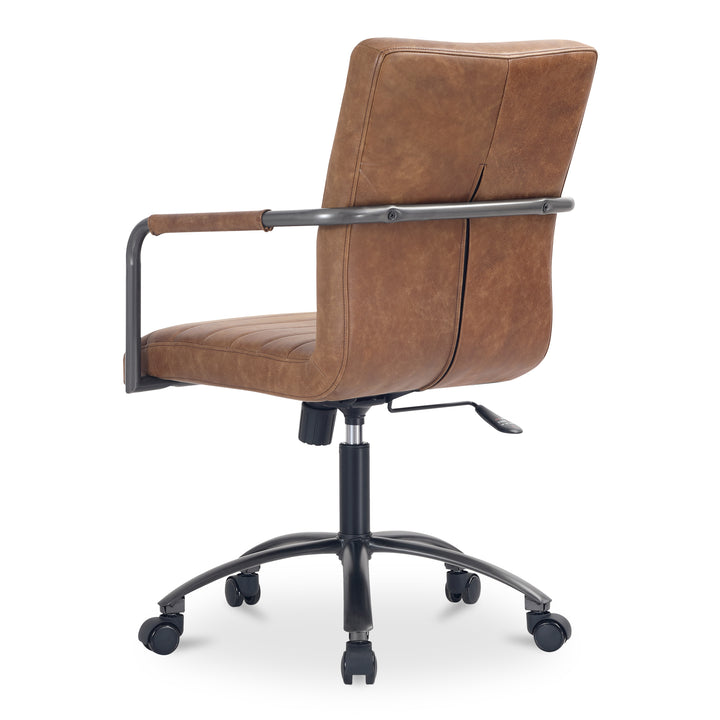 Sleek Leather-Wrapped Work Chair: Modern Comfort for Your Space