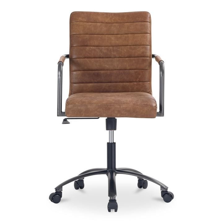Sleek Leather-Wrapped Work Chair: Modern Comfort for Your Space
