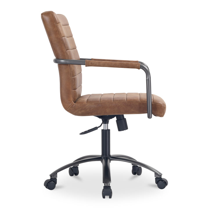 Sleek Leather-Wrapped Work Chair: Modern Comfort for Your Space