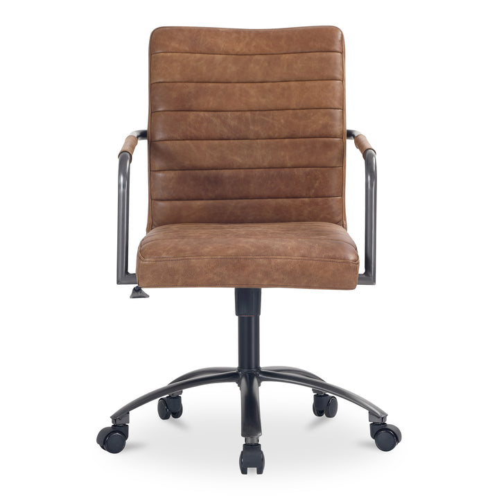 Sleek Leather-Wrapped Work Chair: Modern Comfort for Your Space