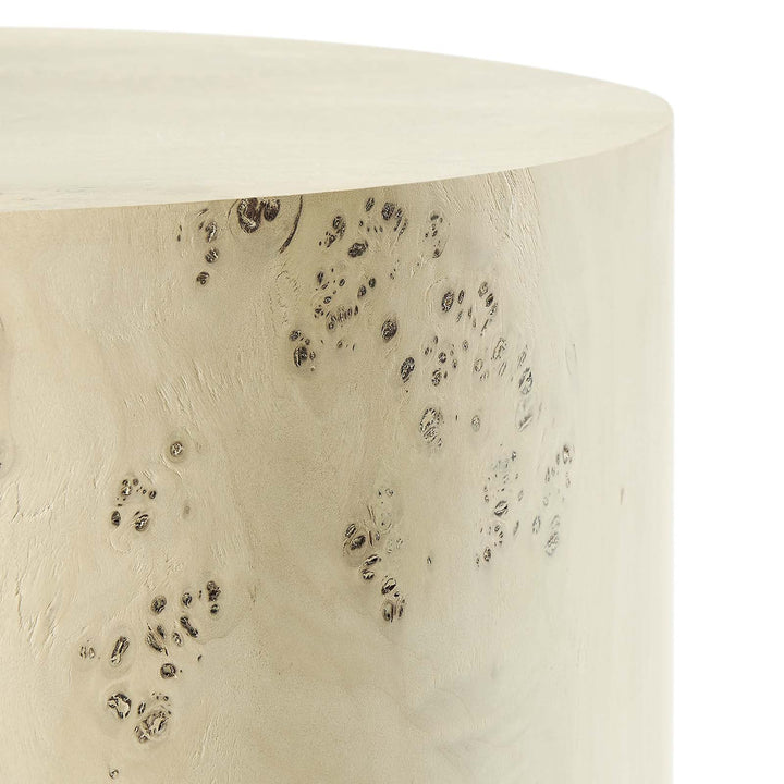 Burlin Round Side Table Bleached Burl