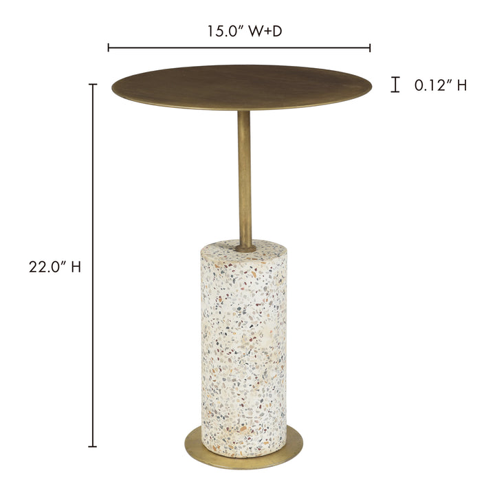 Regal Essence Iron & Terrazzo Side Table