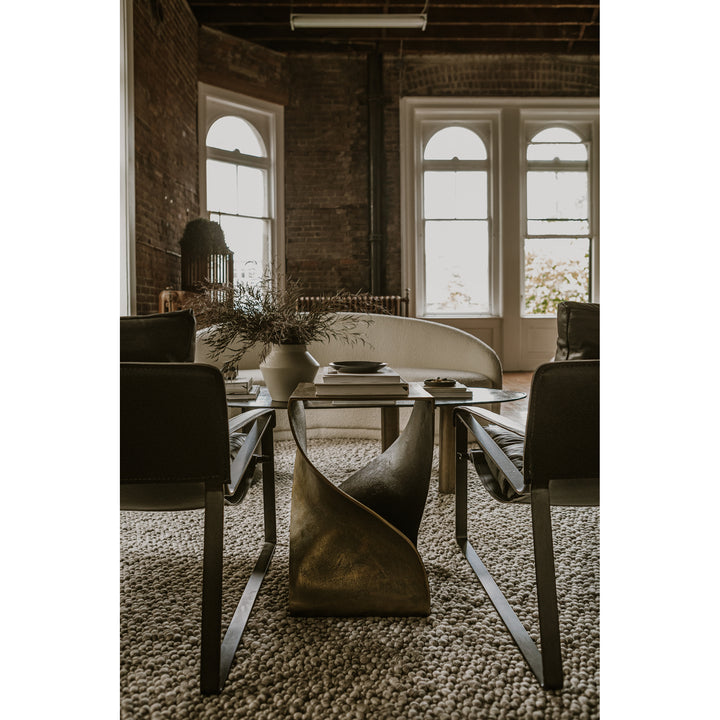 Modern Spiral Side Table with Dual Tone Finish