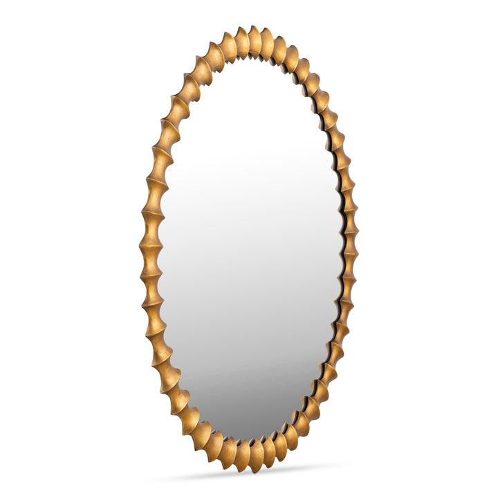 Artisanal Aged Brass Mirror: Unique Imperfections, Timeless Elegance