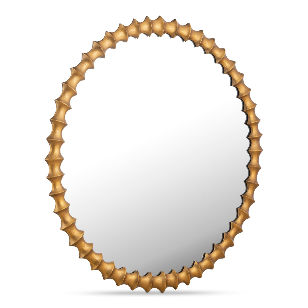 Artisanal Aged Brass Mirror: Unique Imperfections, Timeless Elegance