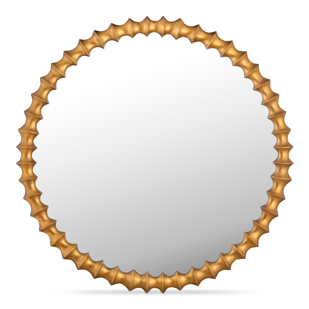 Artisanal Aged Brass Mirror: Unique Imperfections, Timeless Elegance