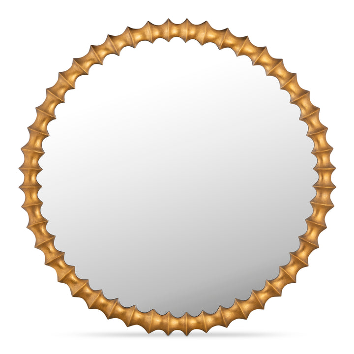 Artisanal Aged Brass Mirror: Unique Imperfections, Timeless Elegance