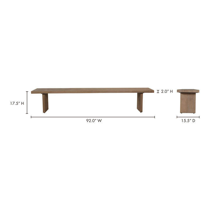 Modern Minimalist Solid Oak Dining Bench