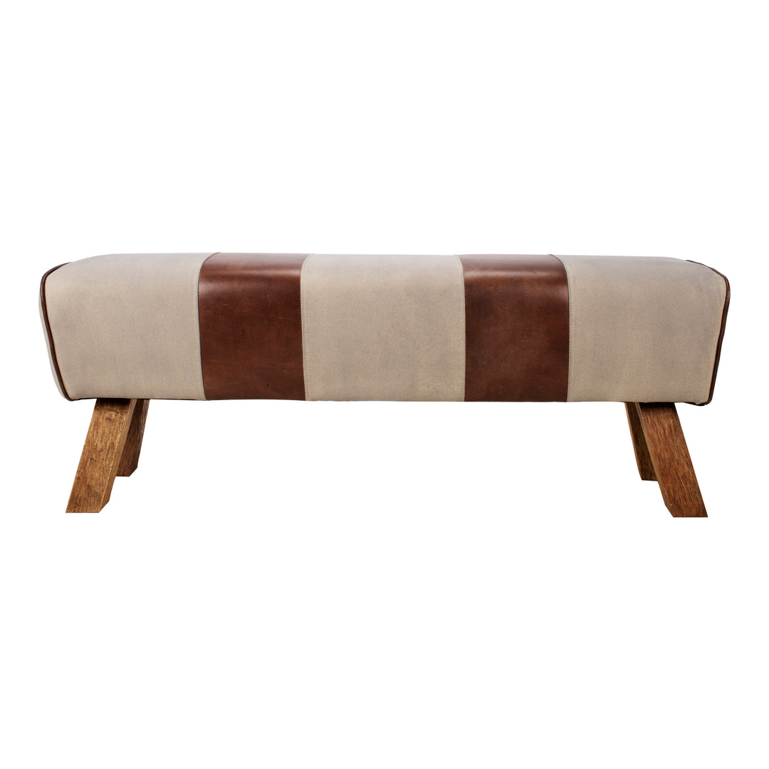 Vibrant Leather & Canvas Athletic Stool