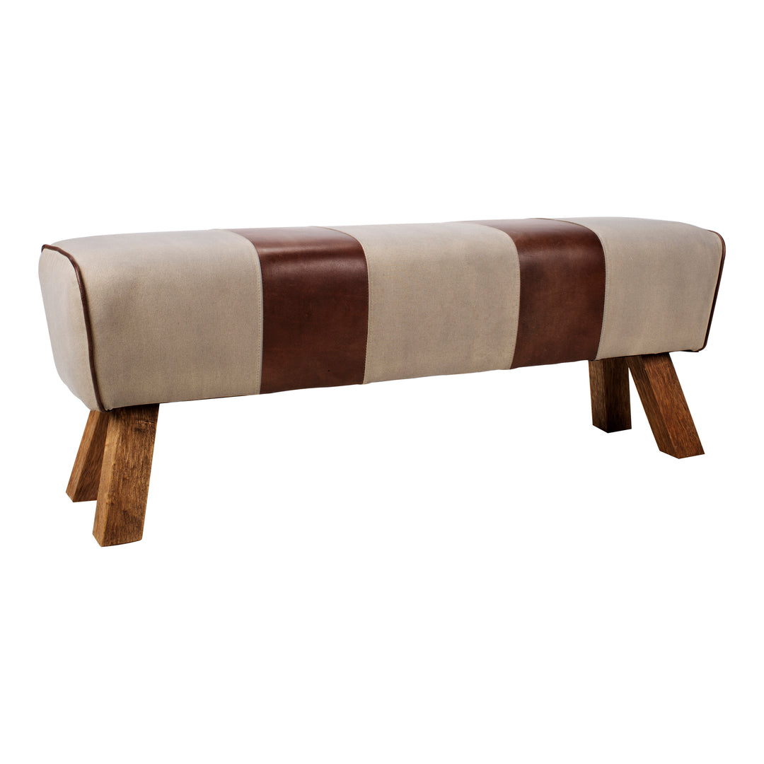 Vibrant Leather & Canvas Athletic Stool