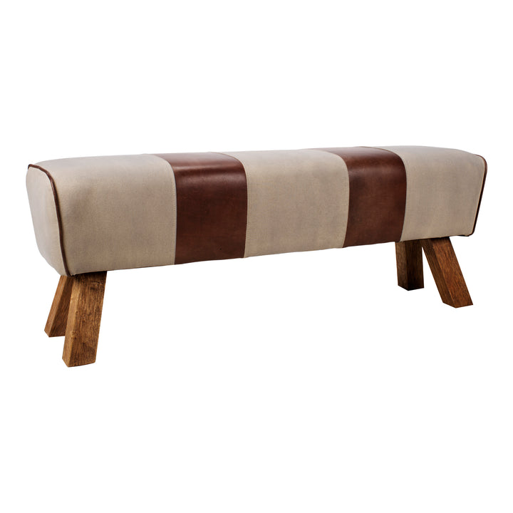Vibrant Leather & Canvas Athletic Stool
