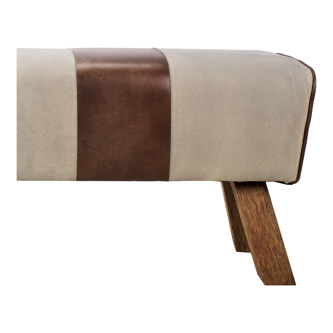 Vibrant Leather & Canvas Athletic Stool