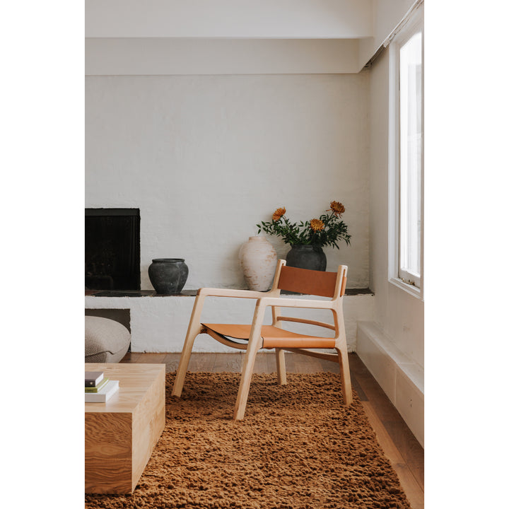 Urban Minimalist Leather Slung Stool