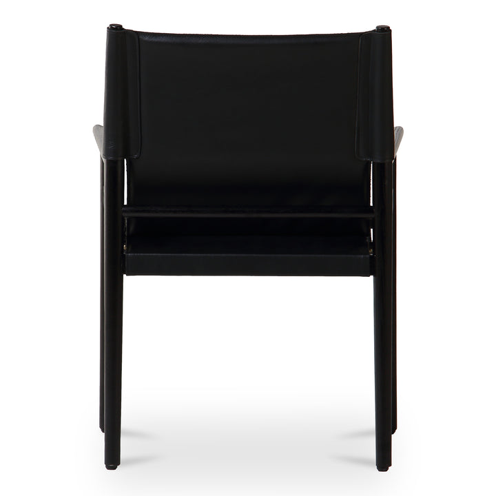 Sleek Modern Sling Chair - High-Quality Top-Grain Buffalo Leather & Sturdy Wood Frame